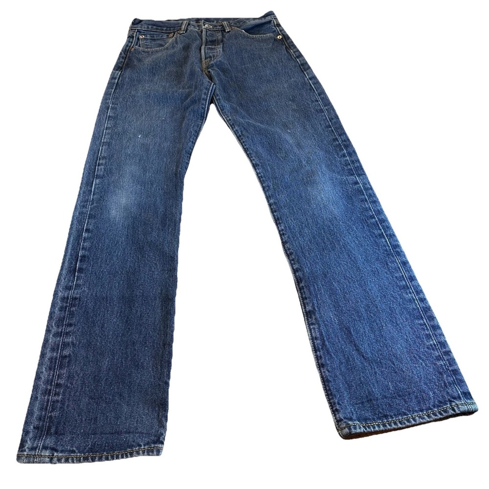 Levi's 501 Jeans Mens Blue Denim Button Fly Straight Leg Size 29x32